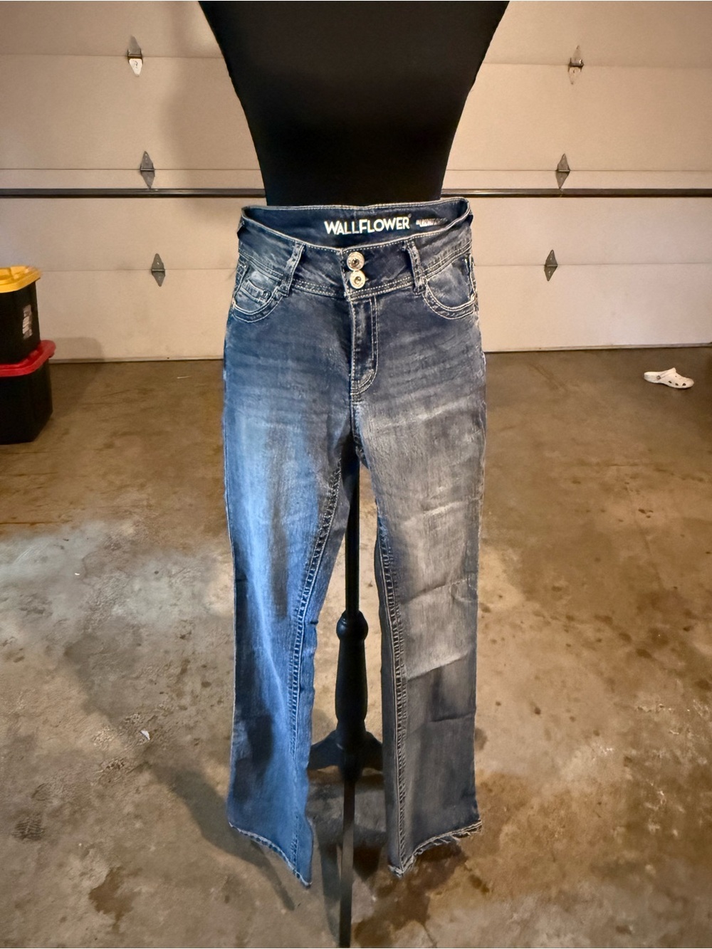Wallflower Blue Wide Leg Distressed Jeans